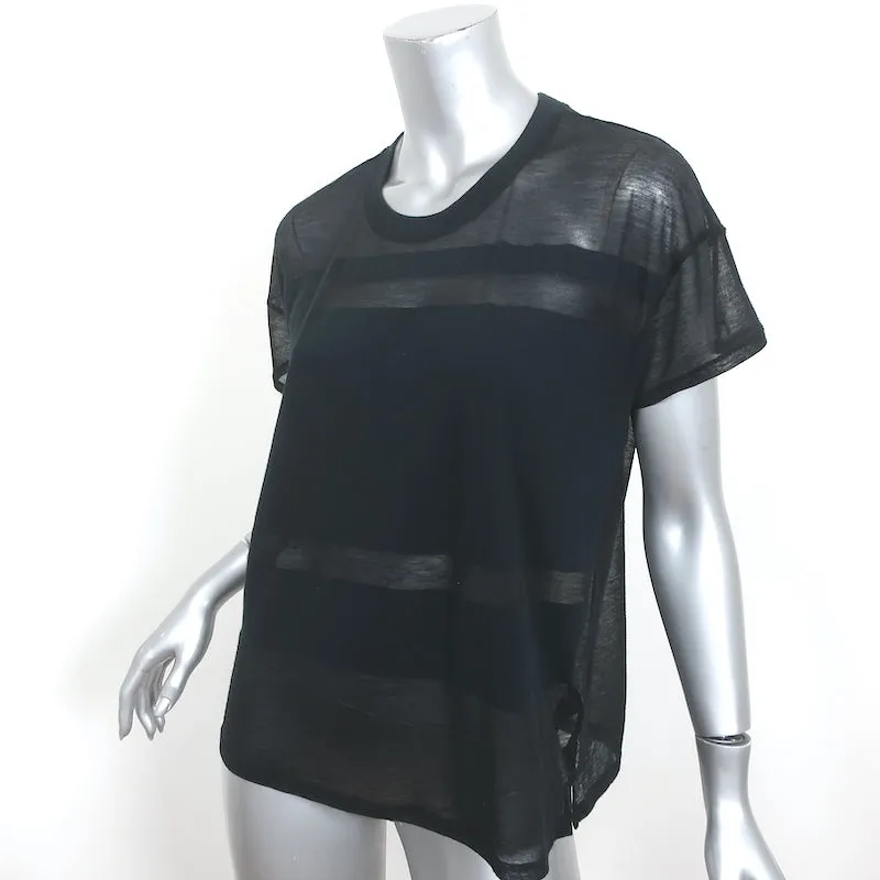 Rag & Bone/JEAN T-shirt vintage effet brûlé noir taille moyenne manches courtes