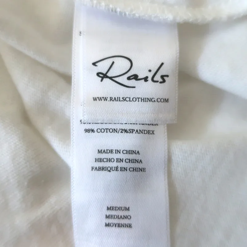 Haut en seersucker Rails Liza en coton blanc, taille moyenne, manches courtes