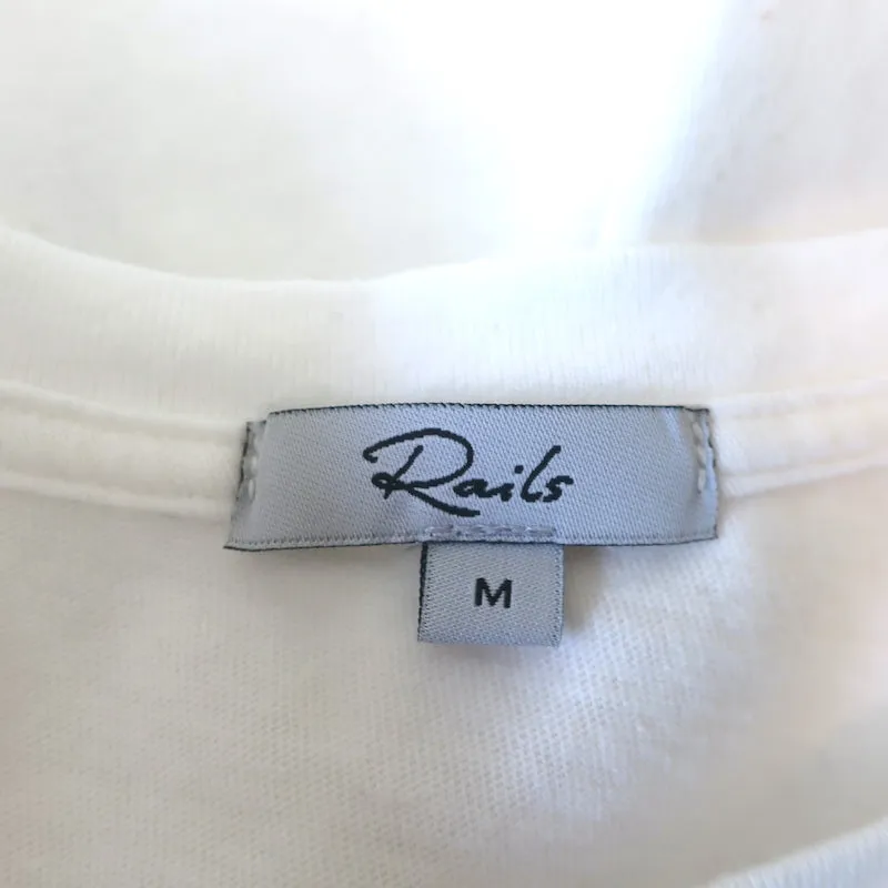 Haut en seersucker Rails Liza en coton blanc, taille moyenne, manches courtes