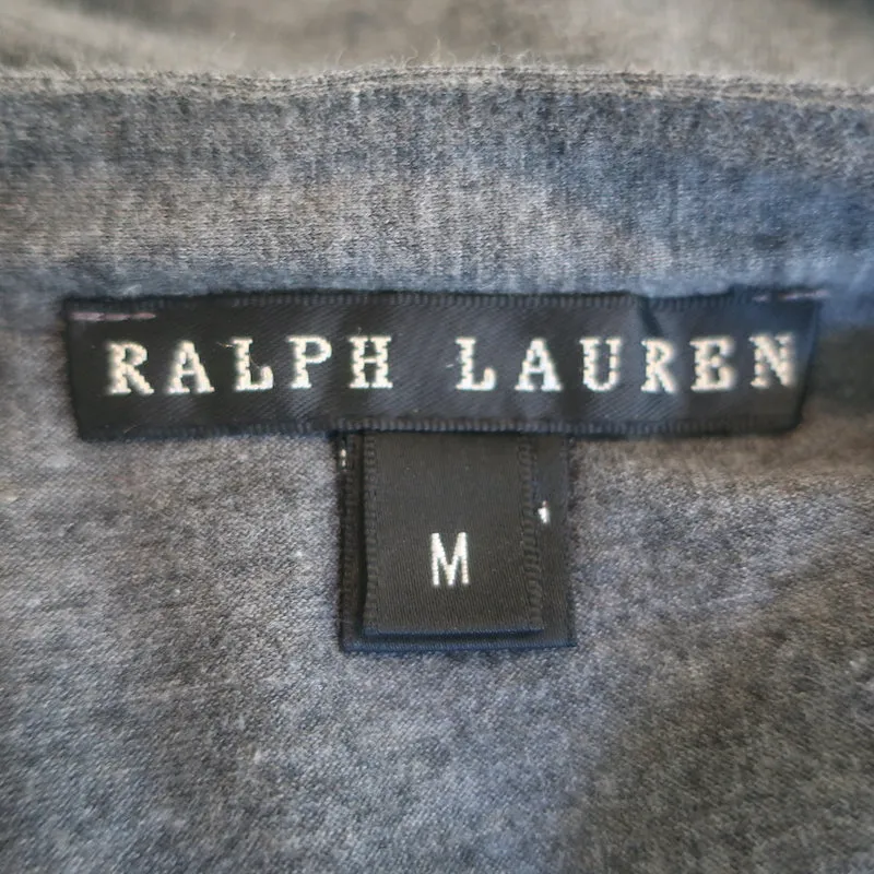Ralph Lauren Black Label Haut à volants perlés Gris Jersey en coton Taille Moyenne