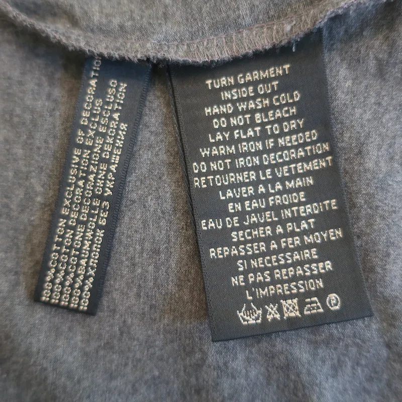 Ralph Lauren Black Label Haut à volants perlés Gris Jersey en coton Taille Moyenne