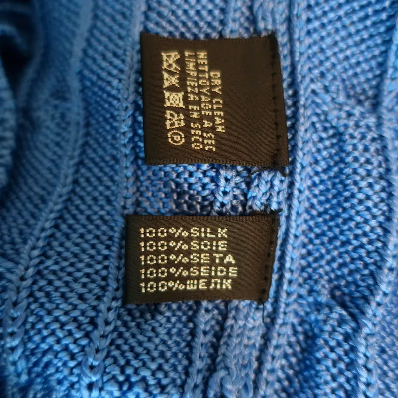 Ralph Lauren Black Label Débardeur en Soie à Côtes Bleu Taille L NEUF