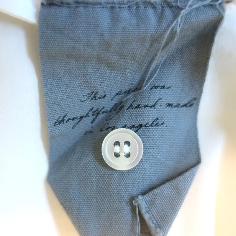 Chemise Raquel Allegra à Boutons Crème en Coton-Soie Taille 0 Blouse à Manches Longues