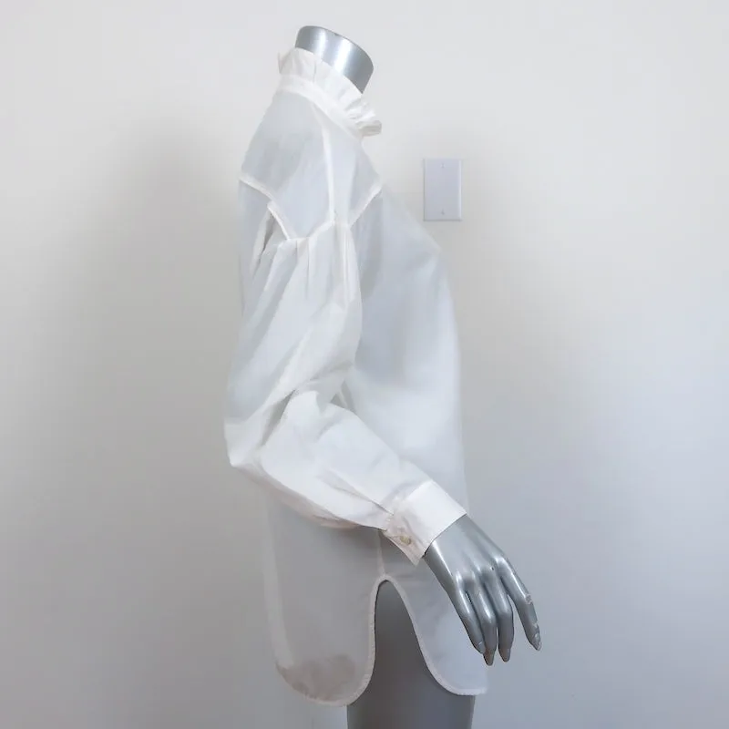 Chemise Raquel Allegra à Boutons Crème en Coton-Soie Taille 0 Blouse à Manches Longues