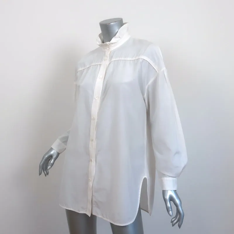 Chemise Raquel Allegra à Boutons Crème en Coton-Soie Taille 0 Blouse à Manches Longues