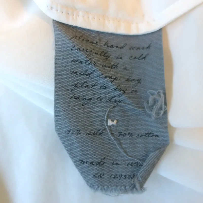 Chemise Raquel Allegra à Boutons Crème en Coton-Soie Taille 0 Blouse à Manches Longues