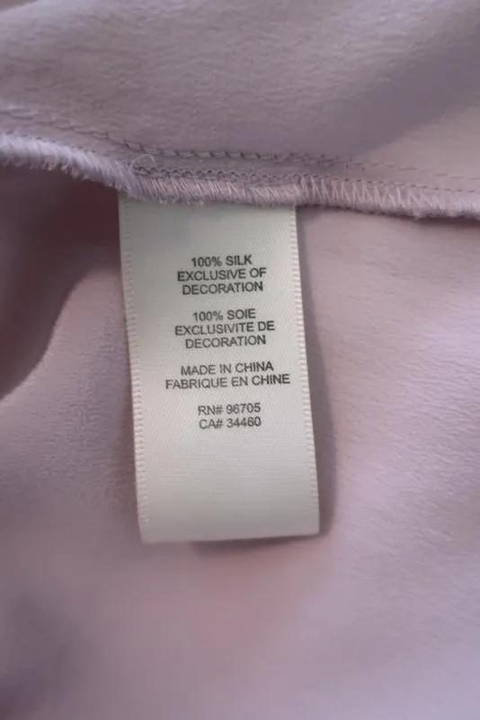 Rebecca Taylor Blouse à col brodé en soie lilas taille 10 haut asymétrique