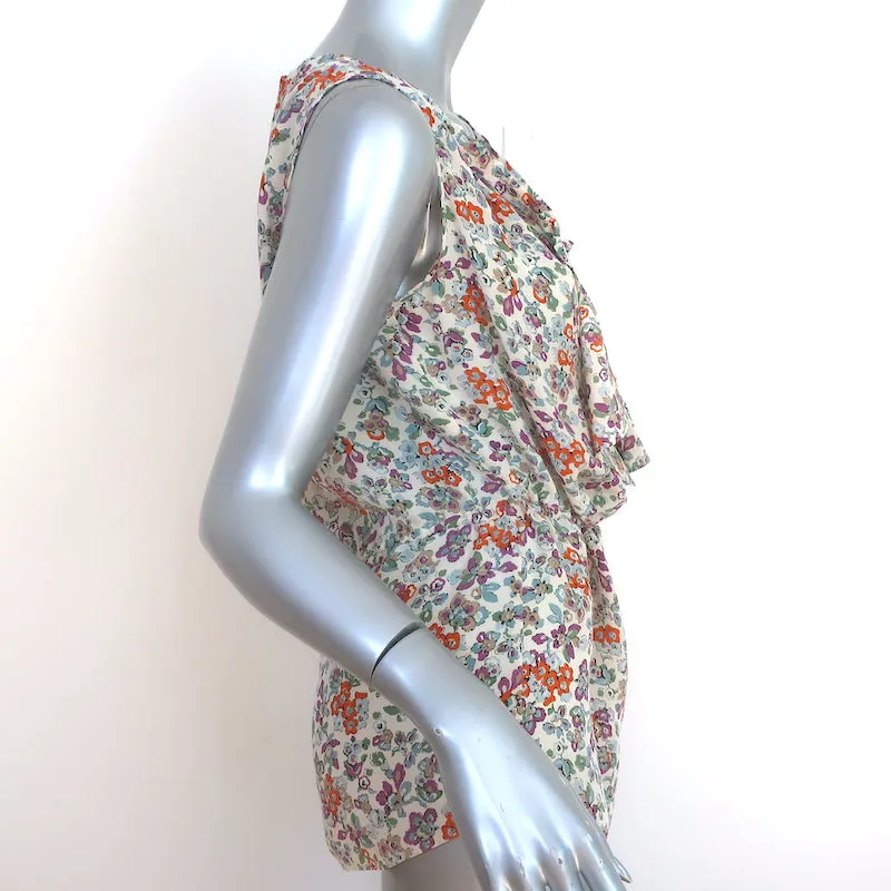 Rebecca Taylor Haut à volants floral en soie taille 0 Blouse sans manches