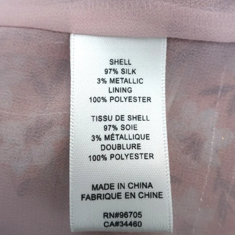 Rebecca Taylor Haut Sans Manches Lucia Rose Imprimé Floral à Rayures Lurex Taille 00