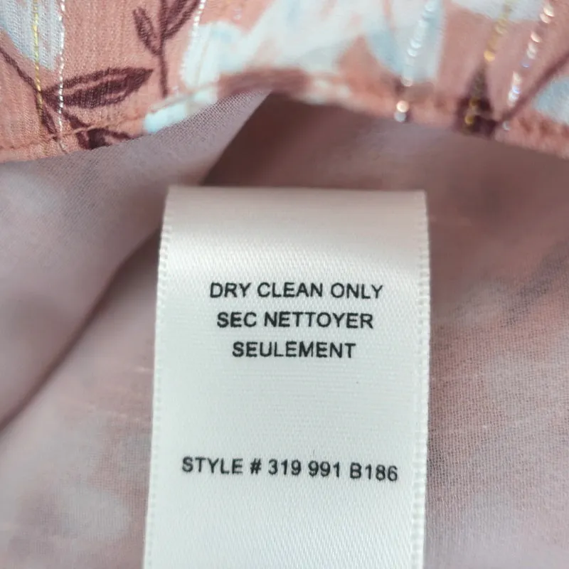 Rebecca Taylor Haut Sans Manches Lucia Rose Imprimé Floral à Rayures Lurex Taille 00