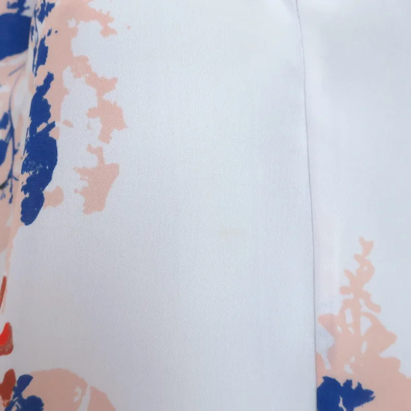 Reiss Top Warren Imprimé floral en mousseline gris clair Taille 4 Blouse sans manches