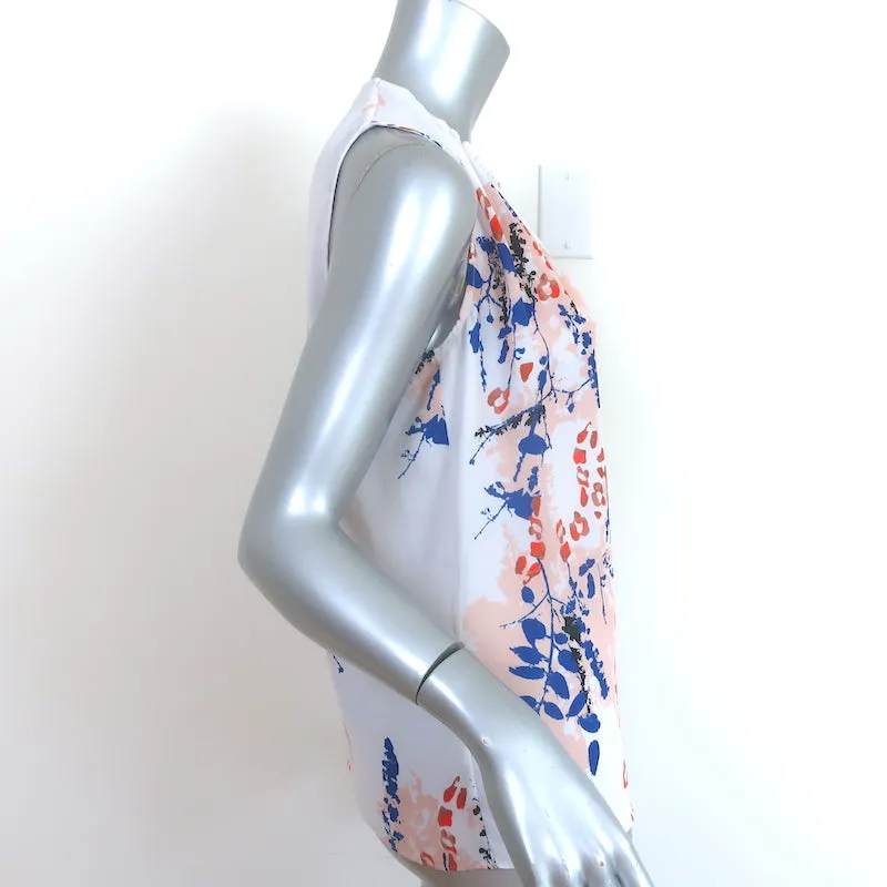 Reiss Top Warren Imprimé floral en mousseline gris clair Taille 4 Blouse sans manches