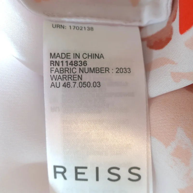Reiss Top Warren Imprimé floral en mousseline gris clair Taille 4 Blouse sans manches