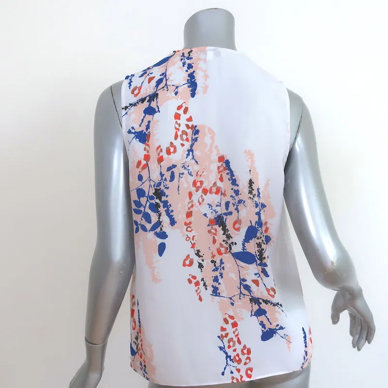 Reiss Top Warren Imprimé floral en mousseline gris clair Taille 4 Blouse sans manches