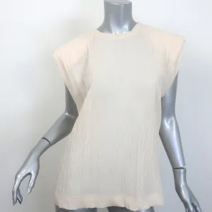 Sabina Musayev Samara Padded Shoulder Top Ivory Size Small NEW