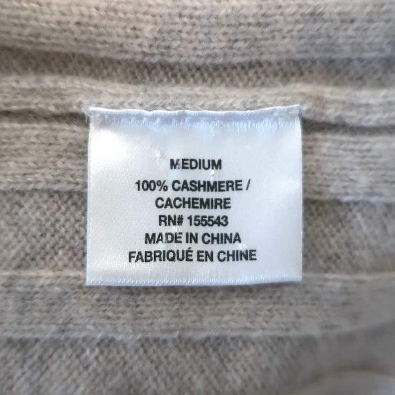 SABLYN Pull en cachemire à manches courtes couleur oatmeal à côtes taille medium