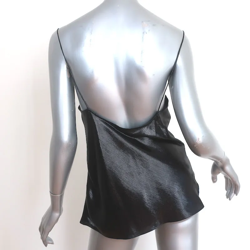 Saint Laurent Débardeur métallisé Noir en Soie Mixte Taille 38