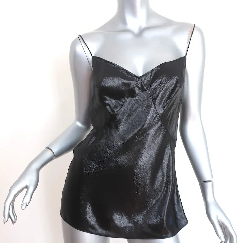 Saint Laurent Débardeur métallisé Noir en Soie Mixte Taille 38