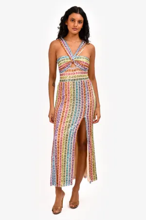 Saylor Multicolour Sequinned 'Eli' Maxi Dress Size XS