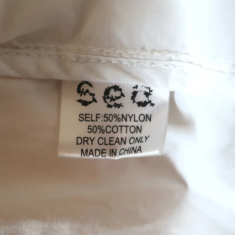 SEA Top Blouse Longue en Coton Brodé avec Dentelle Blanche Taille 2 à Manches Longues