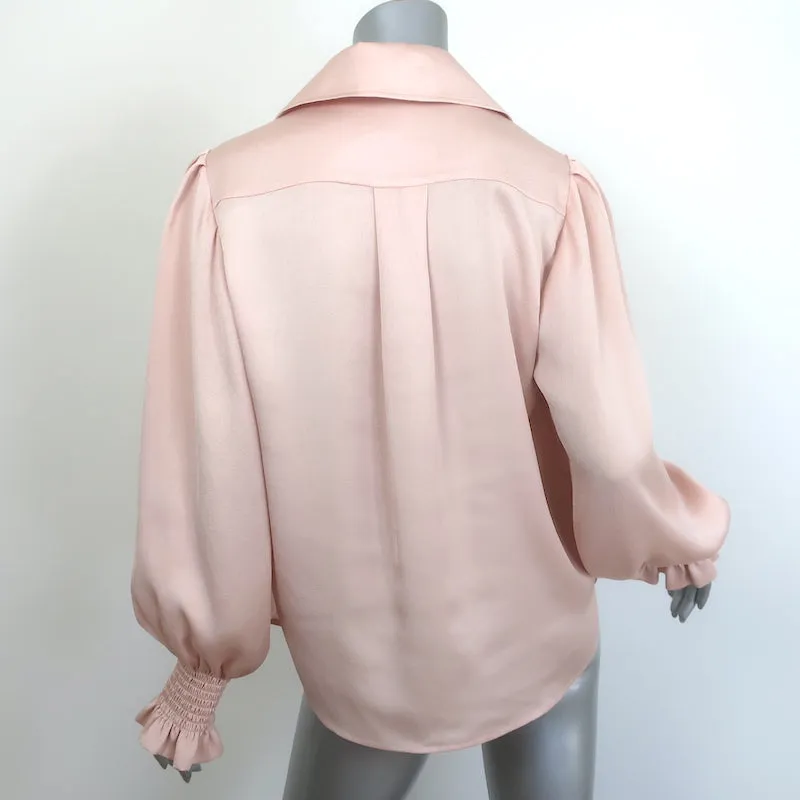 See By Chloe Blouse à manches ballon et col smokey pink en satin sergé taille 40