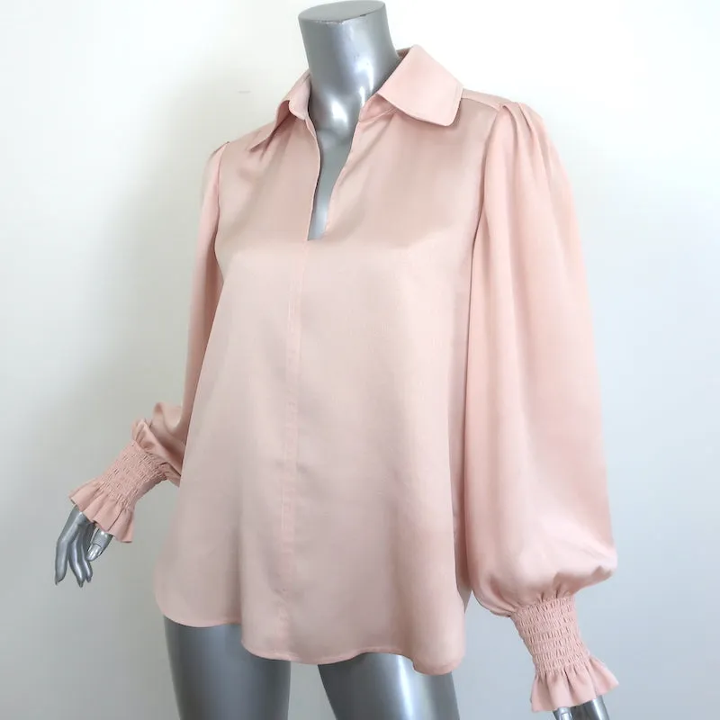 See By Chloe Blouse à manches ballon et col smokey pink en satin sergé taille 40