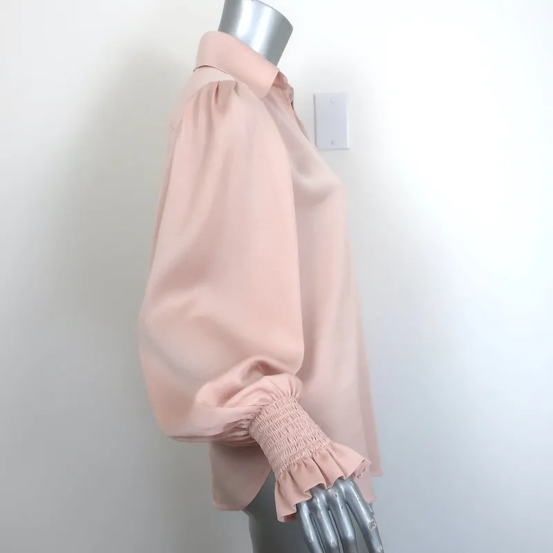 See By Chloe Blouse à manches ballon et col smokey pink en satin sergé taille 40