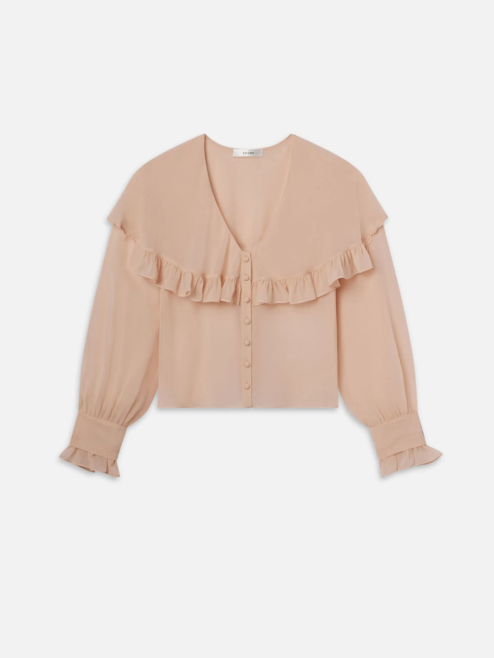 Blouse à Volants Transparents -- Pétale Clair