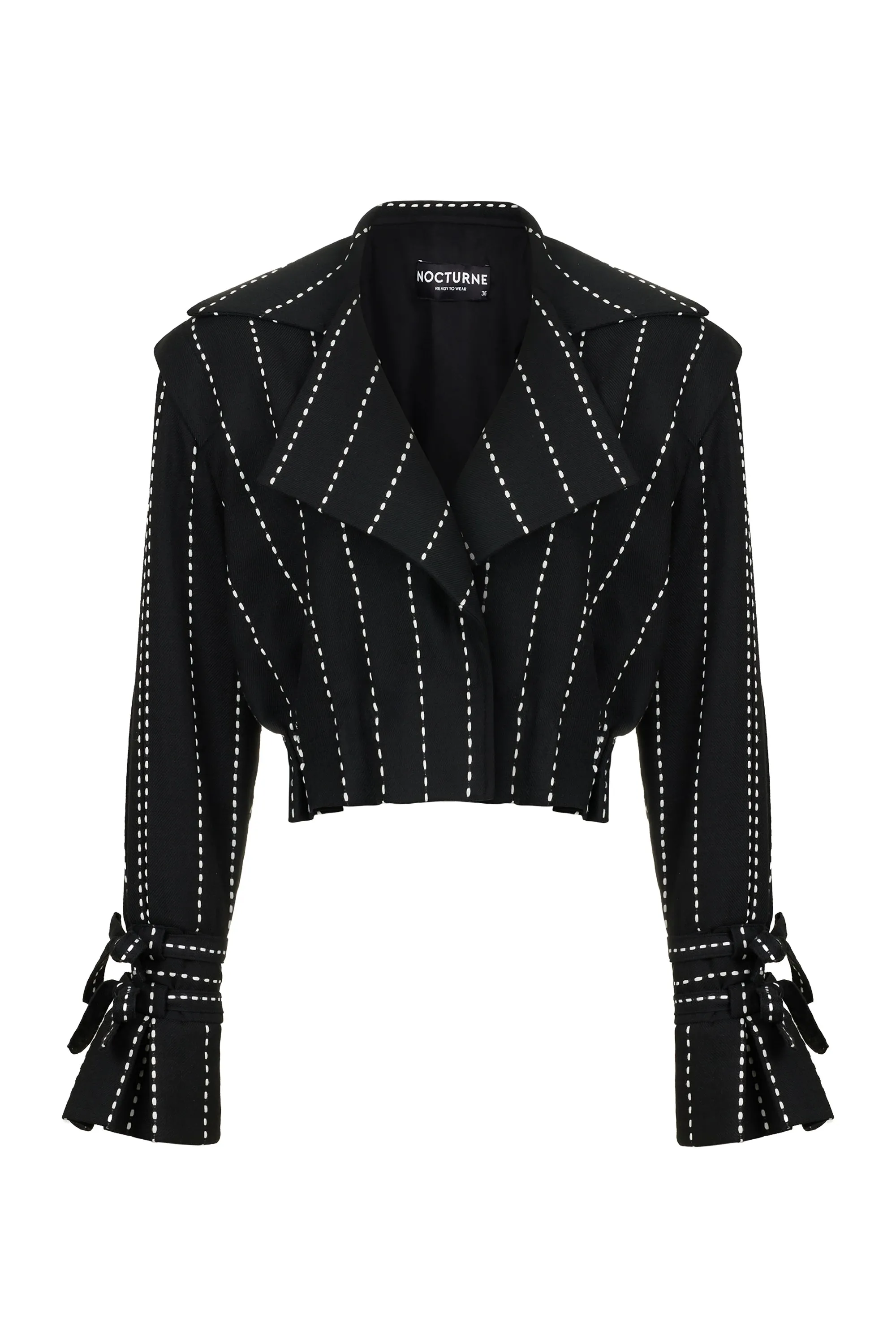 Veste courte à épaulettes plissées