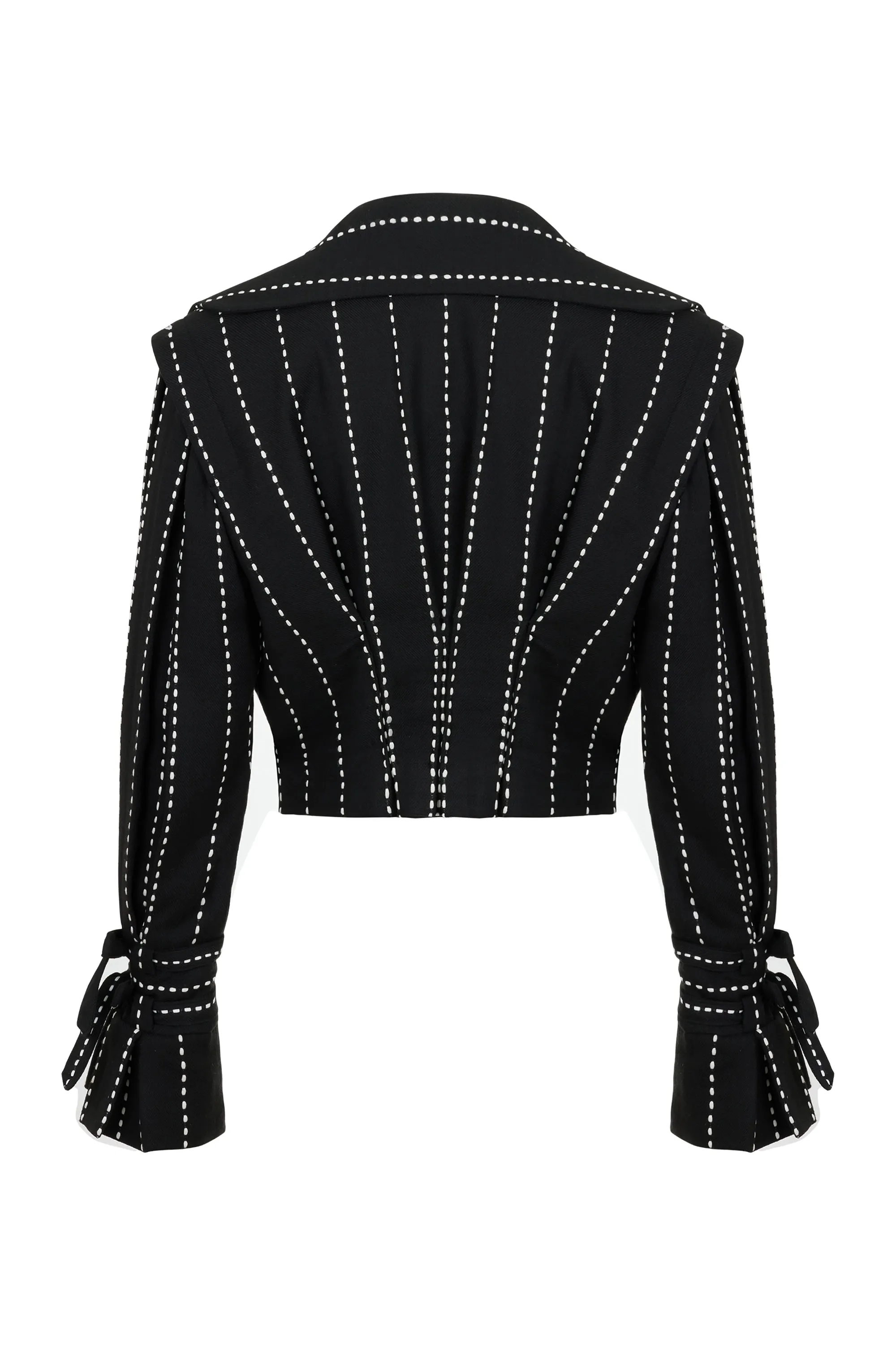 Veste courte à épaulettes plissées