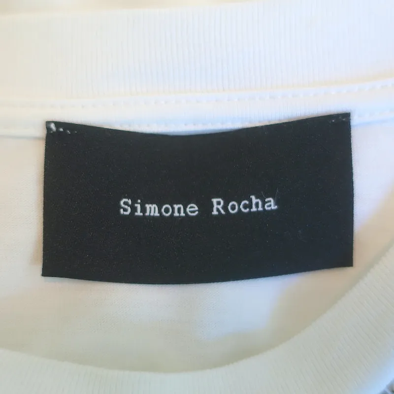 Simone Rocha Haut à manches bouffantes orné de fausses perles et cristaux Blanc Taille M