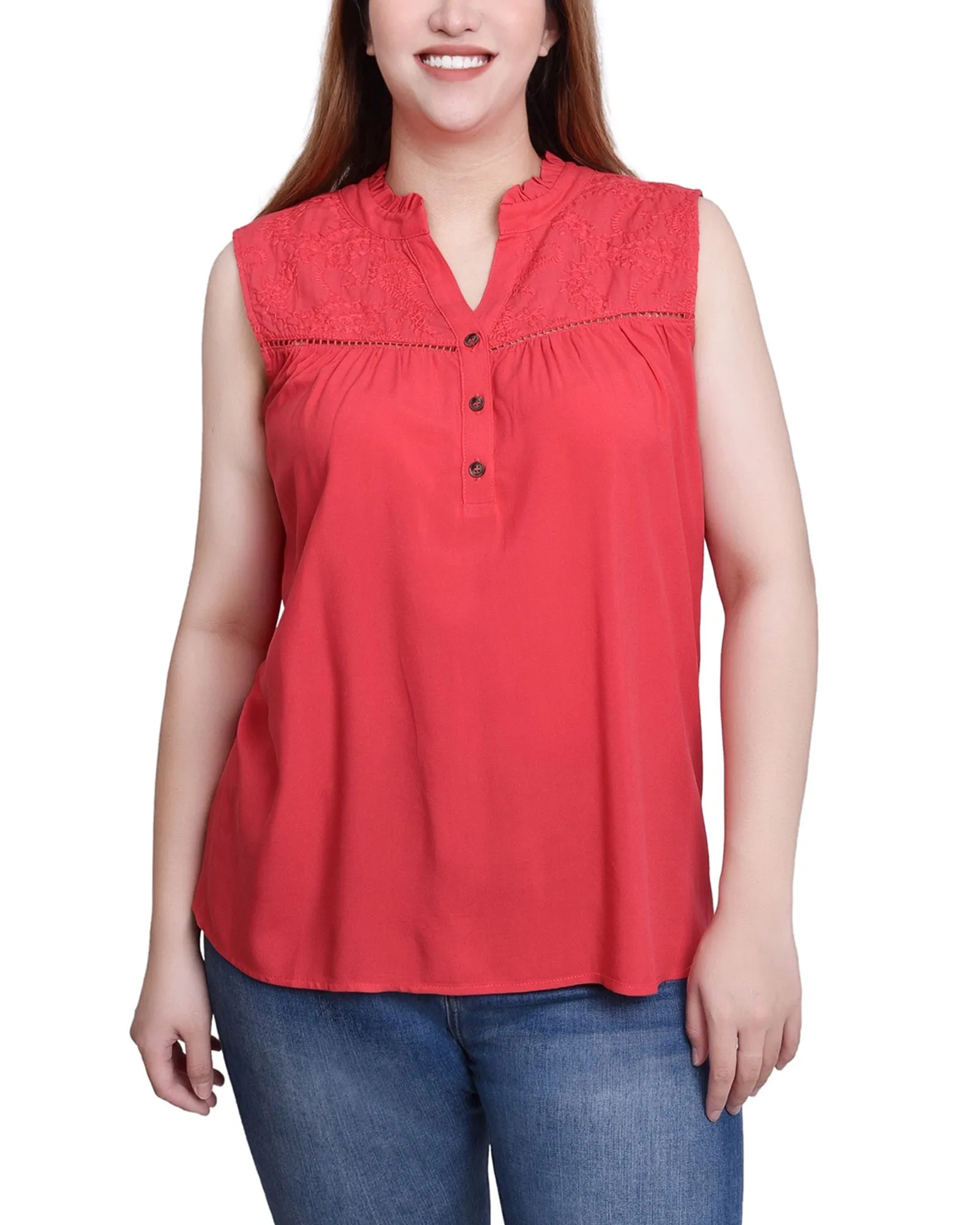 Blouse sans manches à empiècement
