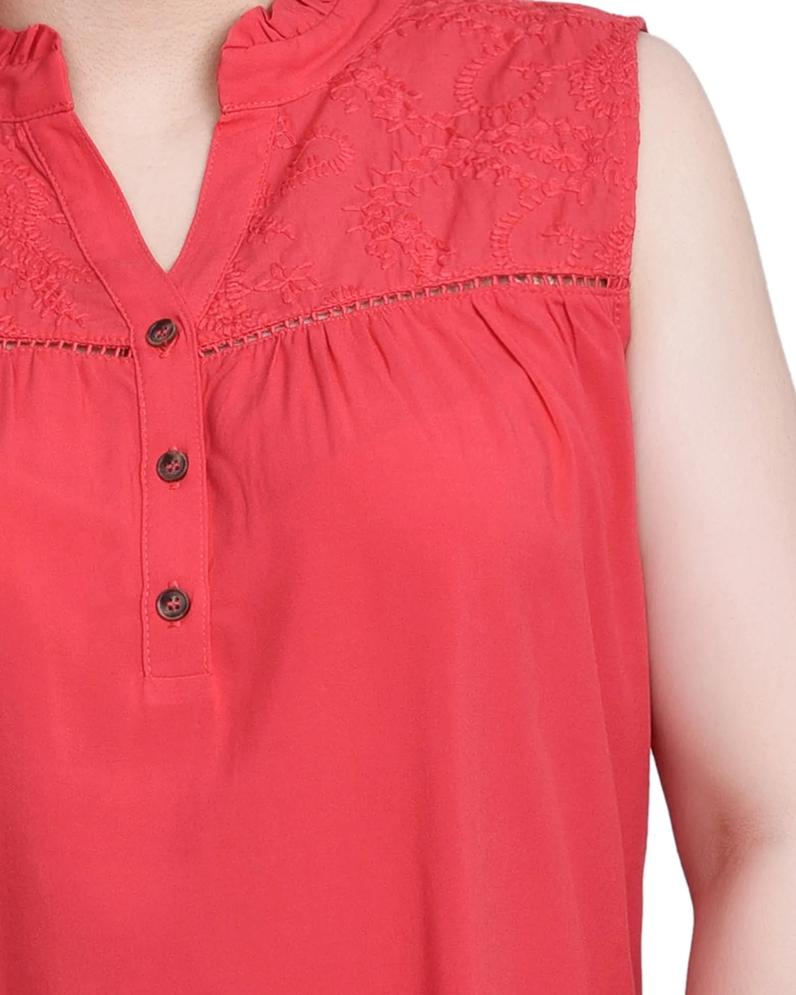 Blouse sans manches à empiècement