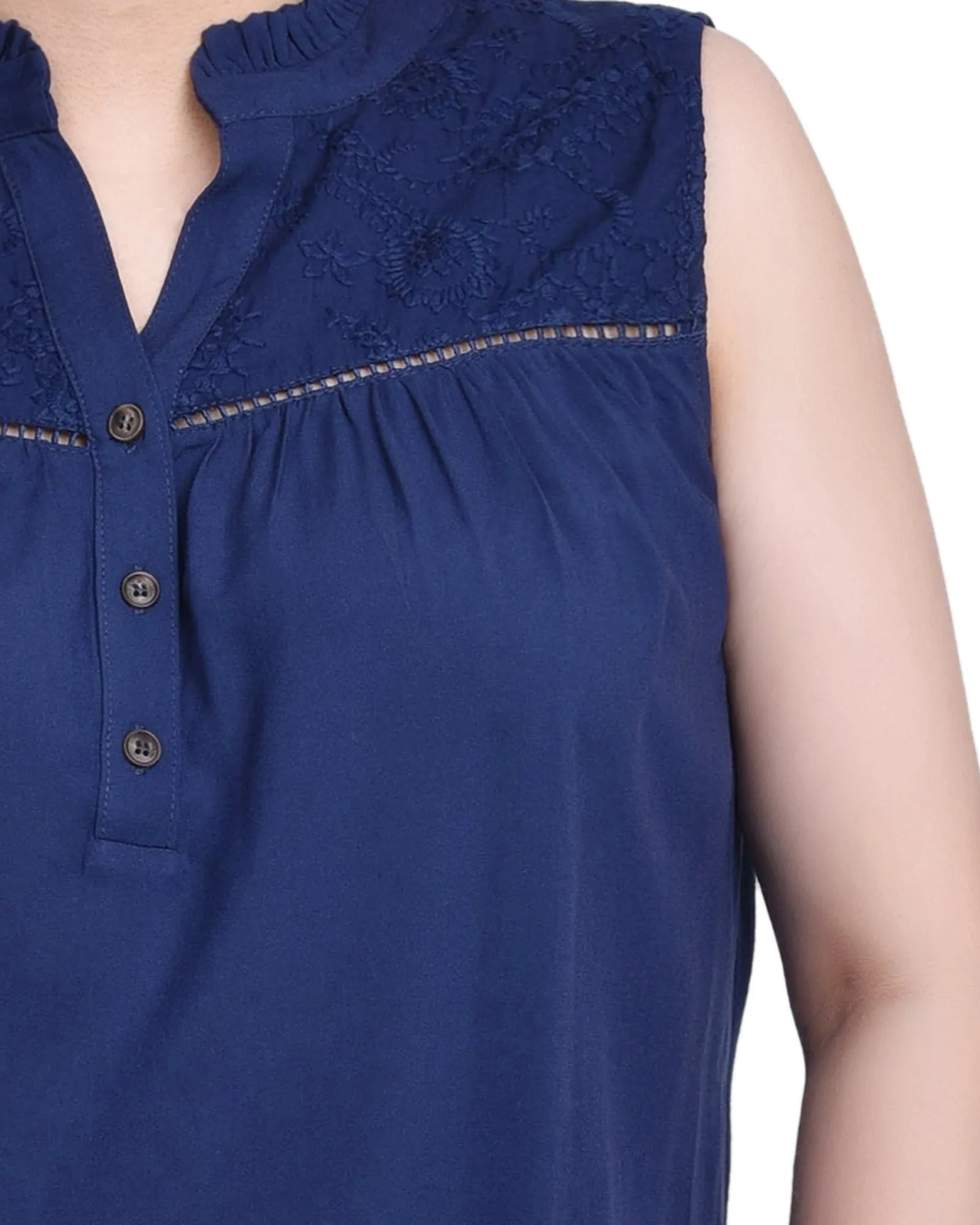 Blouse sans manches à empiècement