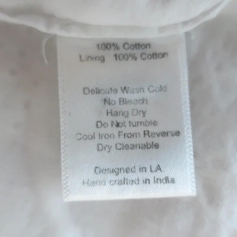 Débardeur blanc en coton Saint Roche à bretelles froncées et broderie œillet taille S