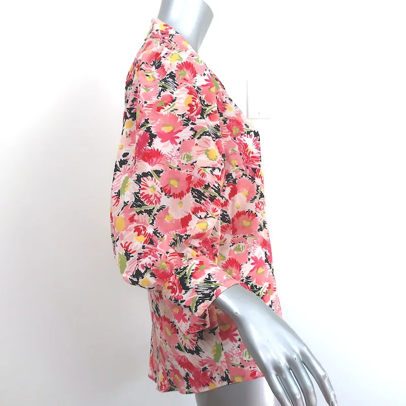 Stella McCartney Blouse Reese Imprimé floral aquarelle rose Taille 40 en soie