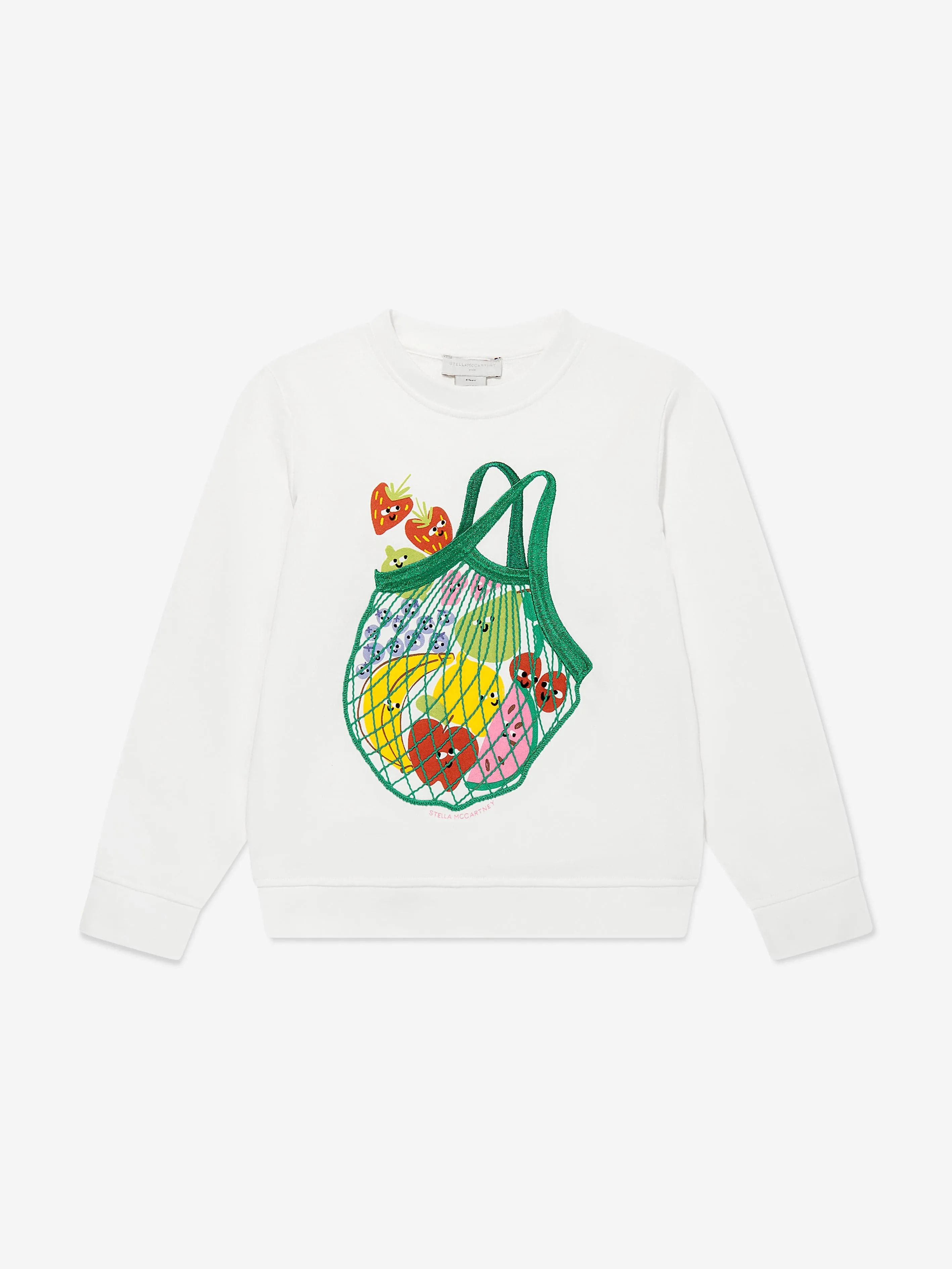 Sweat-shirt à message shopping pour filles Stella McCartney en blanc
