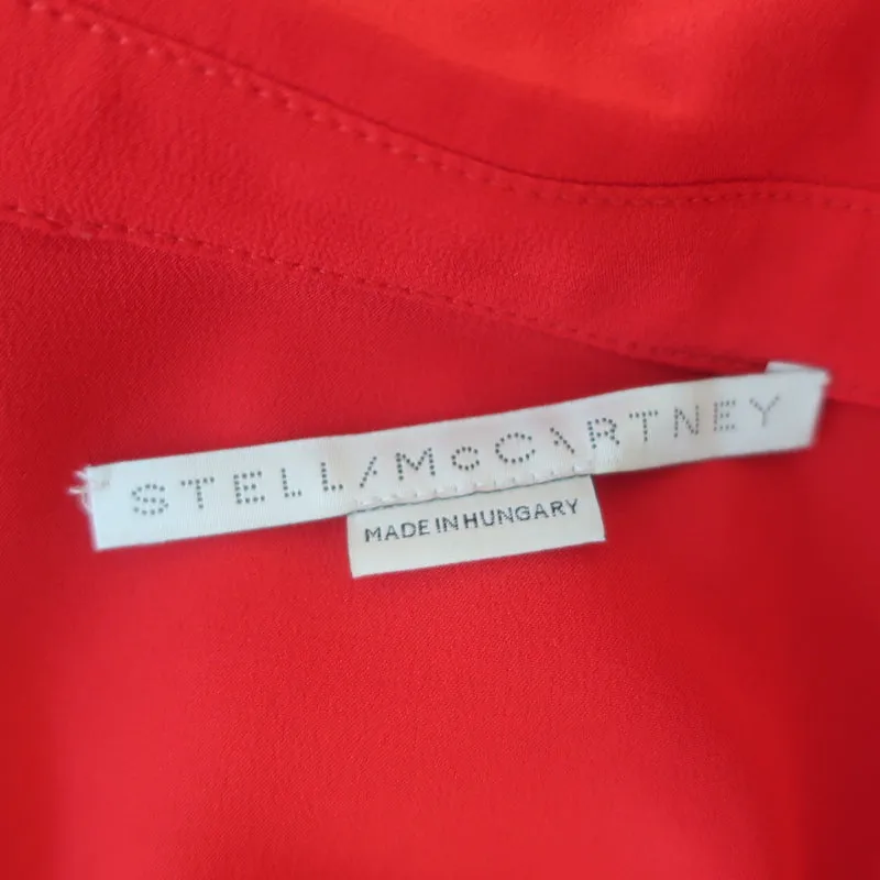 Stella McCartney Reese Chemise à Boutons Rouge Soie Taille 44