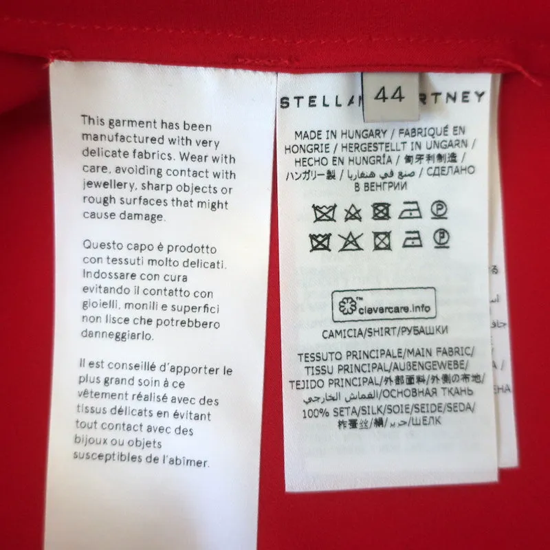 Stella McCartney Reese Chemise à Boutons Rouge Soie Taille 44