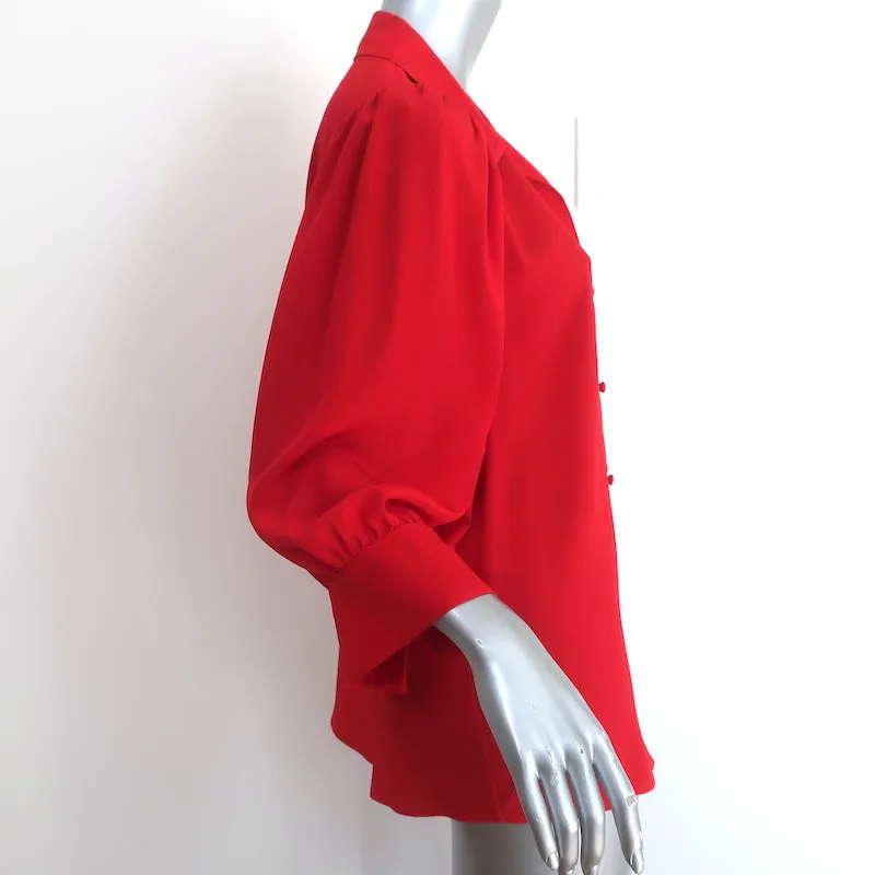 Stella McCartney Reese Chemise à Boutons Rouge Soie Taille 44