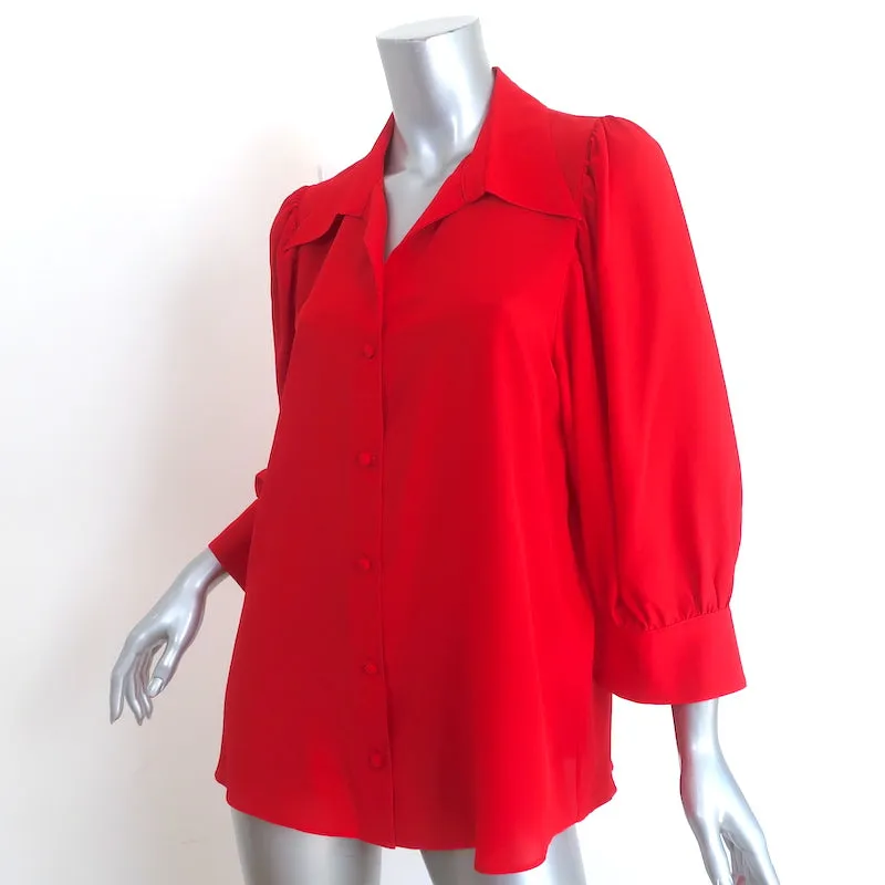 Stella McCartney Reese Chemise à Boutons Rouge Soie Taille 44