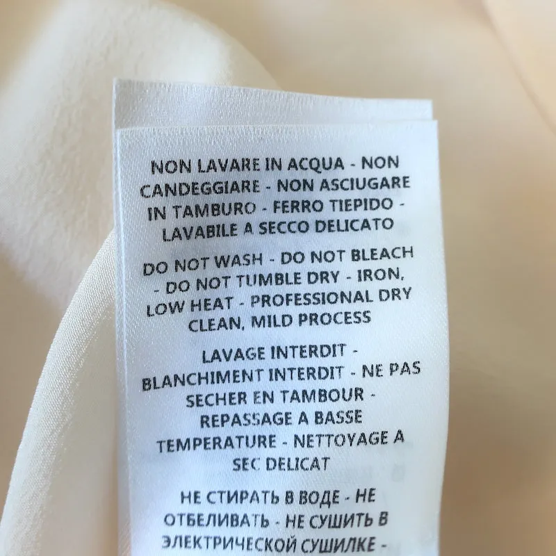 Stella McCartney Blouse à Volants en Soie Bordée de Dentelle Ivoire Taille 42 Haut à Manches Longues