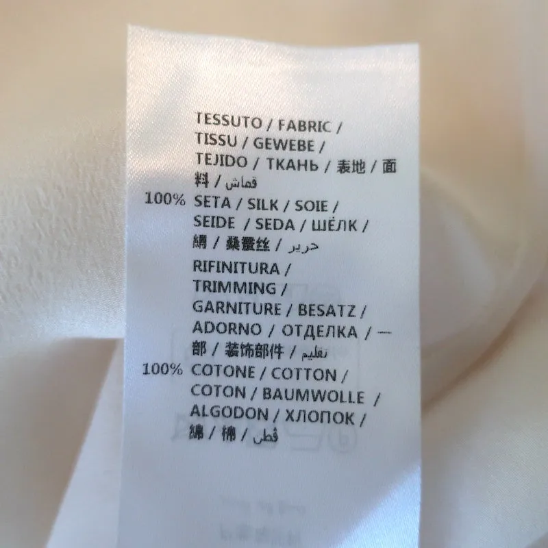 Stella McCartney Blouse à Volants en Soie Bordée de Dentelle Ivoire Taille 42 Haut à Manches Longues