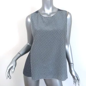 Stella McCartney Tank Top Blue Mixed Print Silk Size 40 Sleeveless Blouse