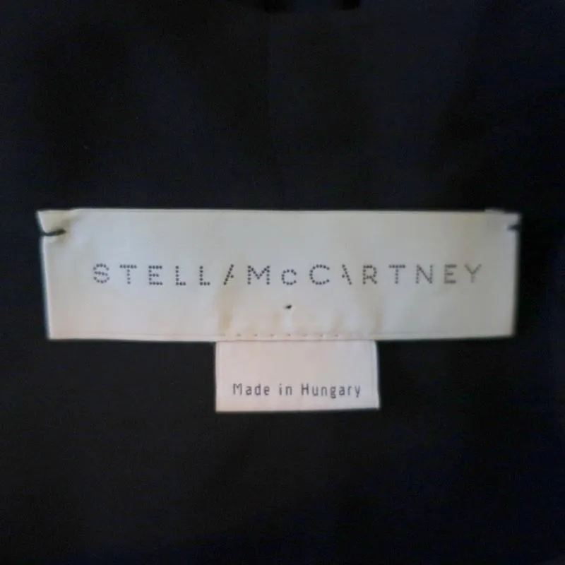 Stella McCartney Tunique à Noeud Noir en Soie Drapée Taille 42 Blouse à Manches Longues