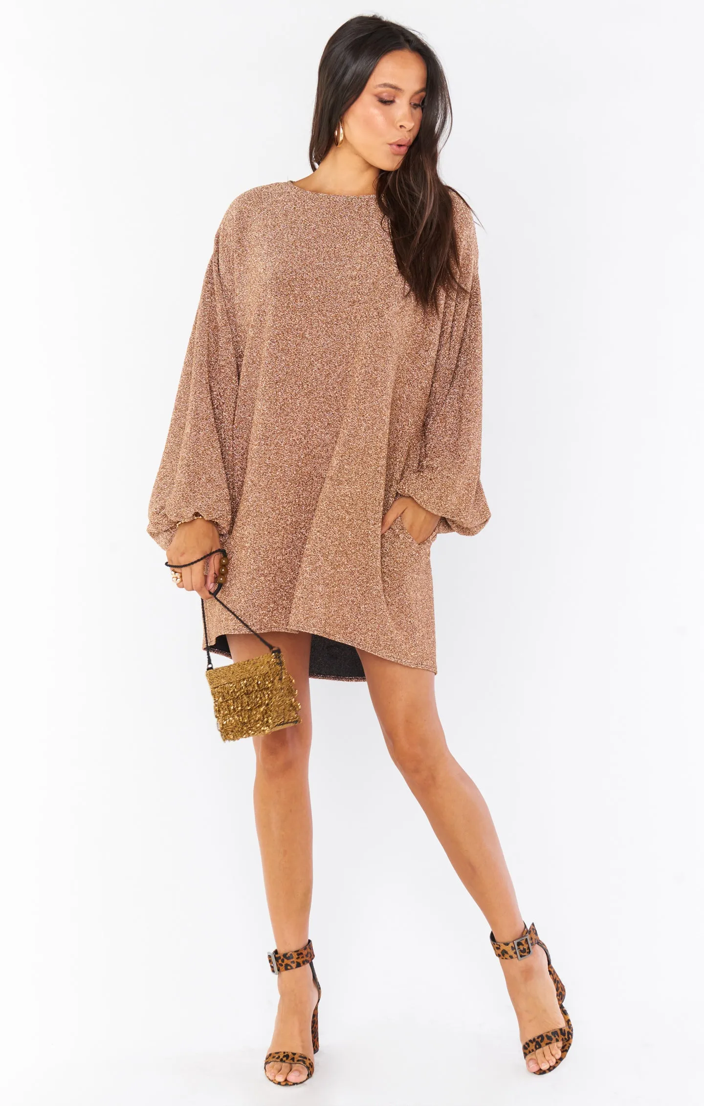 Robe Mini Sure Thing ~ Or Pailleté Brillant