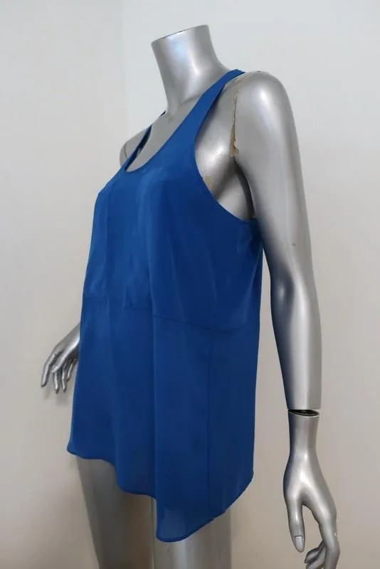 Débardeur T par Alexander Wang en soie et mousseline à panneaux bleus taille moyenne