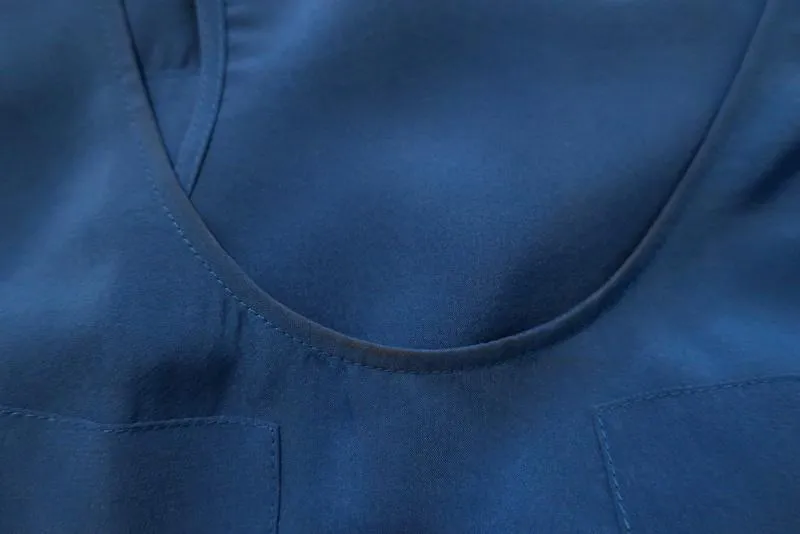 Débardeur T par Alexander Wang en soie et mousseline à panneaux bleus taille moyenne