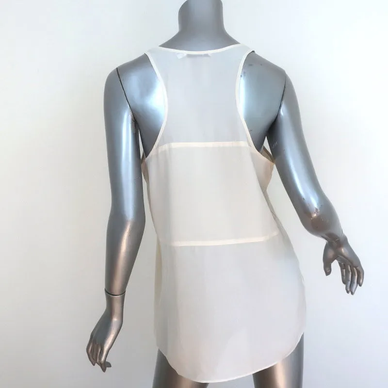 Débardeur T par Alexander Wang en soie et mousseline à panneaux ivoire Taille M