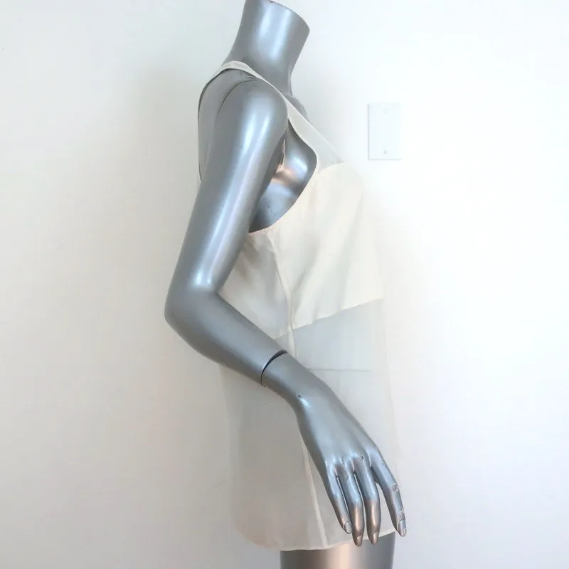 Débardeur T par Alexander Wang en soie et mousseline à panneaux ivoire Taille M